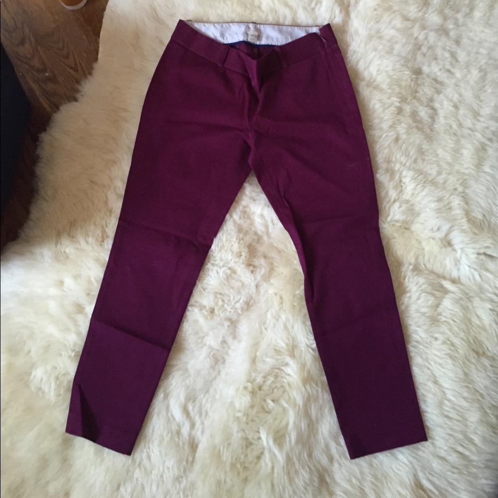 J. Crew Maroon Stretch Chino Pants
